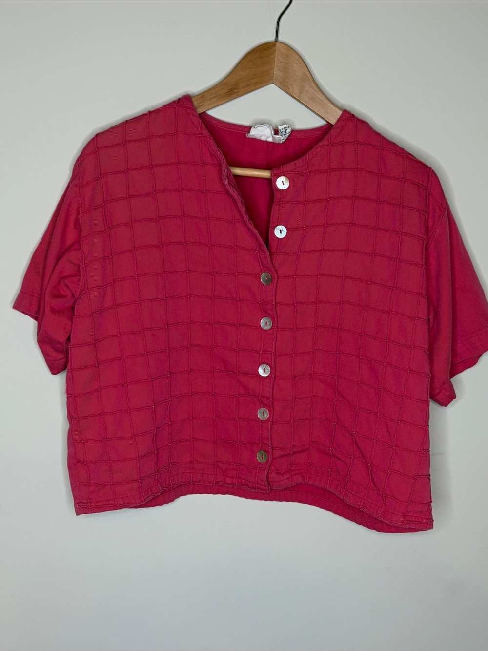 Aegean Cotton Modal Short Sleeve Top in Raspberry Pink - Picture 3 of 8